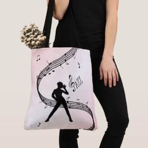 Jazz Dance Pink Music Tote Bag