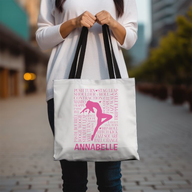 Jazz Dance Tote Bag Personalizado a Rosa (Criador carregado)