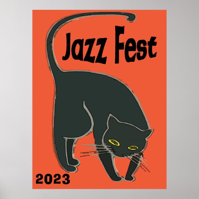 Jazz Fest Chat Noir, Red Poster (Frente)