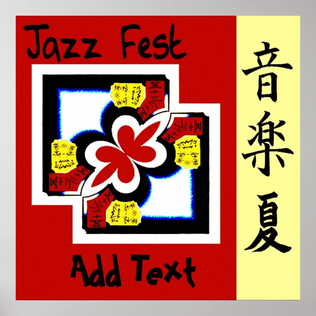 Jazz Fest Kanji, adicionar texto, Poster (Frente)
