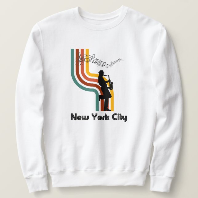 Jazz na camiseta Nova Iorque NYC (Frente do Design)