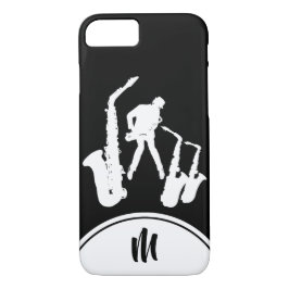 Jazz Sax White Saxophonist Monograma B capas de ip