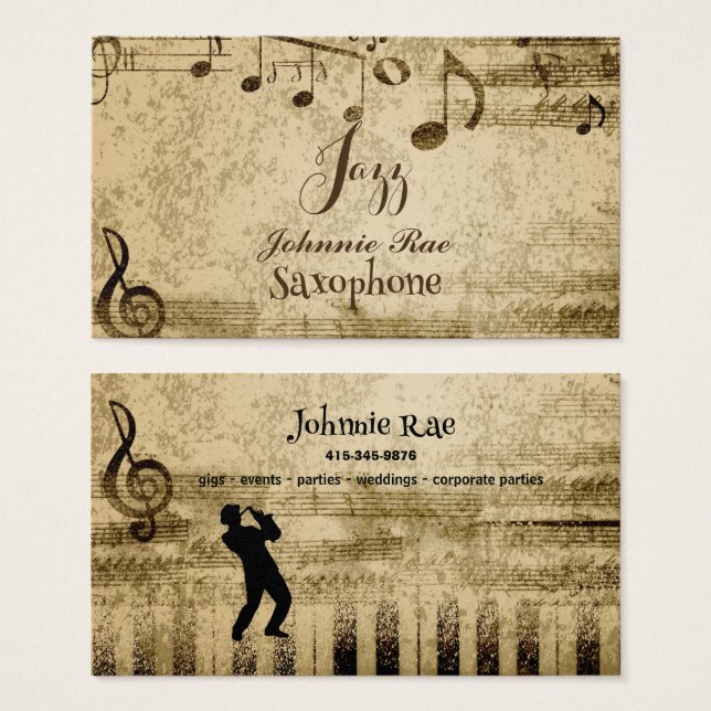 Jazz Saxofone Sheet Music For Hire (Frente & Verso)