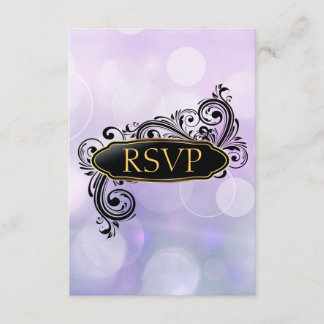 Jazzy Blue Bokeh Rsvp Convites