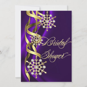 Jazzy Jeweled Snowflakes Convite Roxo e Dourado