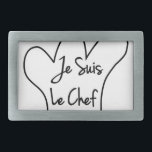 Je Suis Le Chef<br><div class="desc">Chapéu de chef, toque branco, estilo de desenho animado com texto francês.</div>