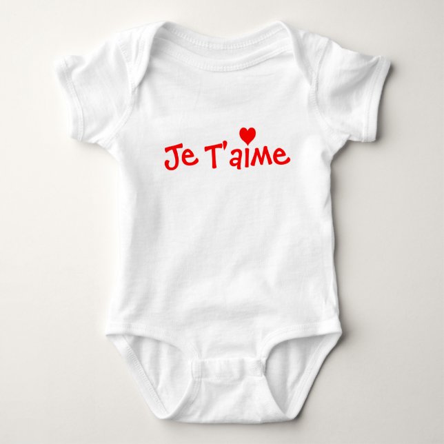 Je T'aime - Camisa de bebê personalizada (Frente)