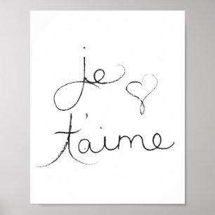 Je t'aime - " Eu te amo " em inglês - Poster