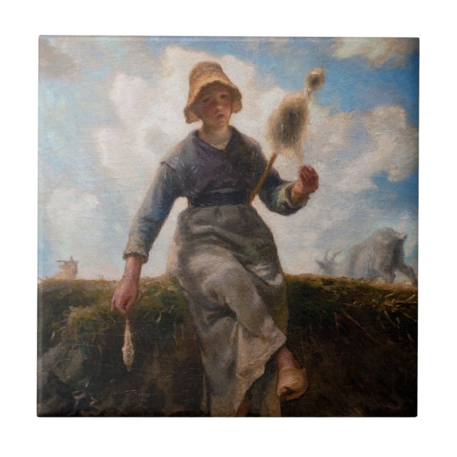 Jean-Francois Millet - The Spinner Girl (Frente)