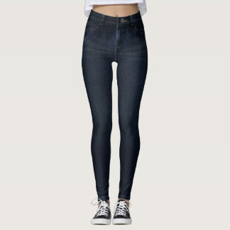 Jeans Indigo Escuro Leggings Estampados