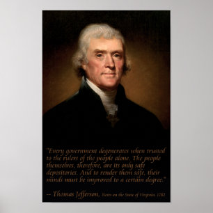 Jefferson no governo e no poster da educação