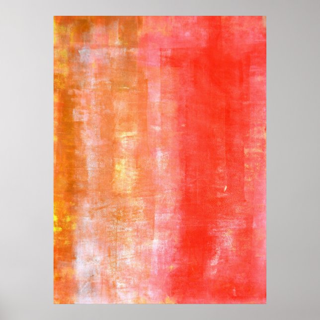 'Jello' Coral Abstrato Art Poster (Frente)