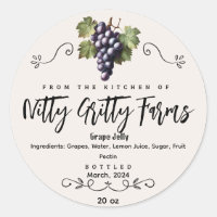Jelly de Gelly de Gelado de Uva Conserva Etiqueta