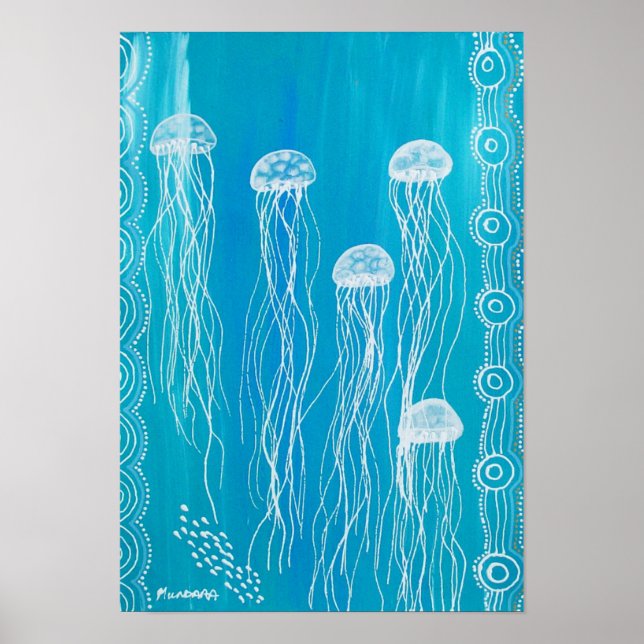 Jelly Fish Dreaming por Mundara Poster (Frente)