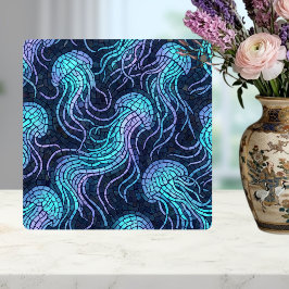 Jellyfish Mosaic Teal Purple Iridescent Design