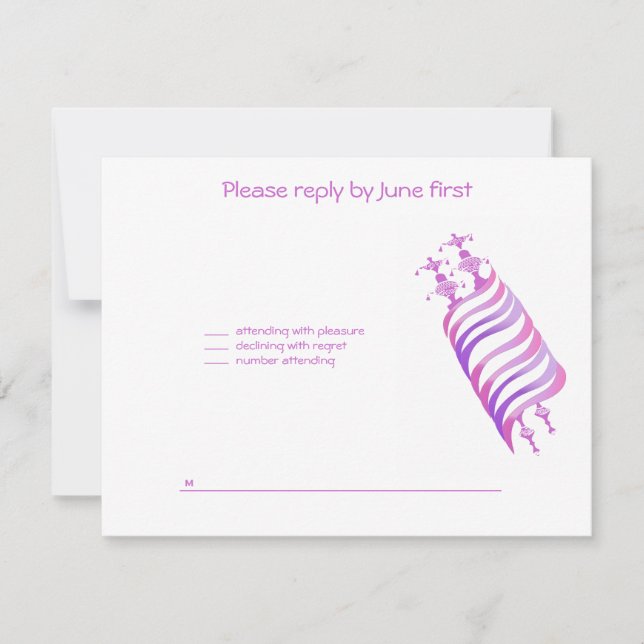 Jenna Alli Pink Torah Bat Mitzvah Convite RSVP (Frente)