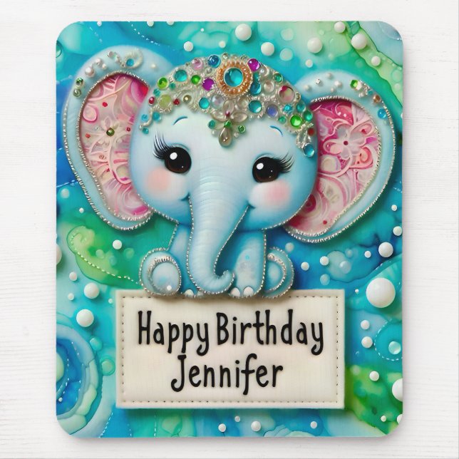 JENNIFER ~ BLUE ELEPHANT ~ Mousepad (Frente)