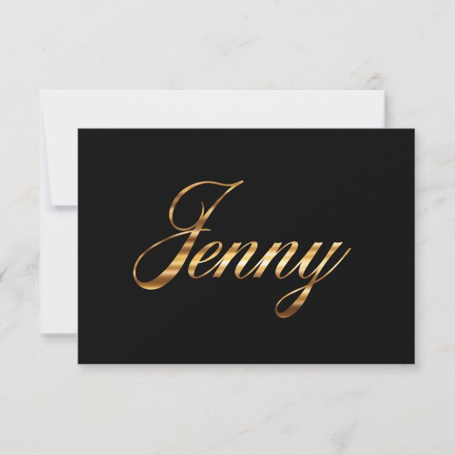 Jenny gold Design Lettering Karte (Frente)