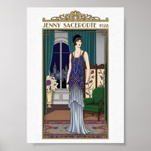 Jenny Sacerdote — Poster de Elegância Art Déco