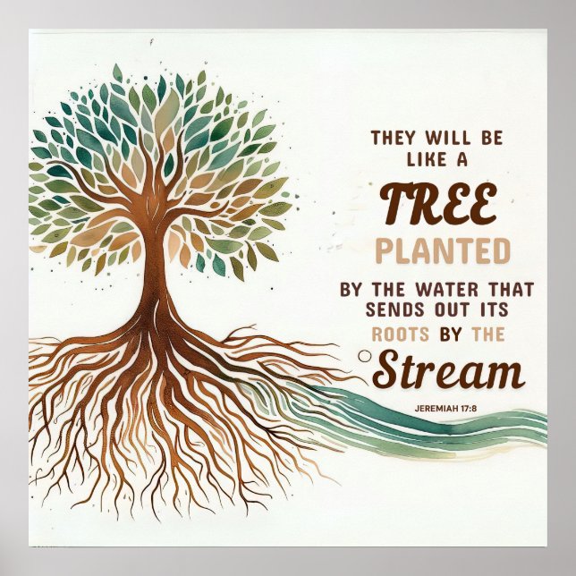 Jeremiah 17:8 poster cristão (Frente)