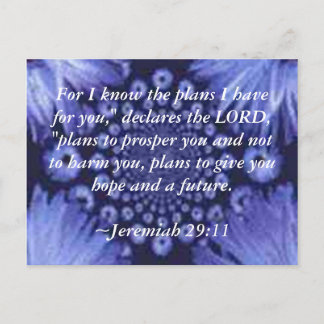 Jeremiah 29:11 Cartão de Posto Azul Daisy