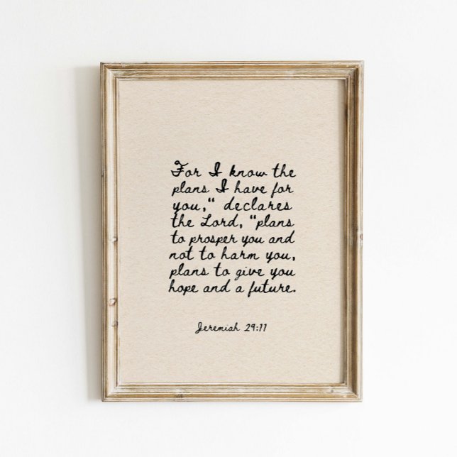 Jeremiah 29:11 For I know the plans Poster (Criador carregado)