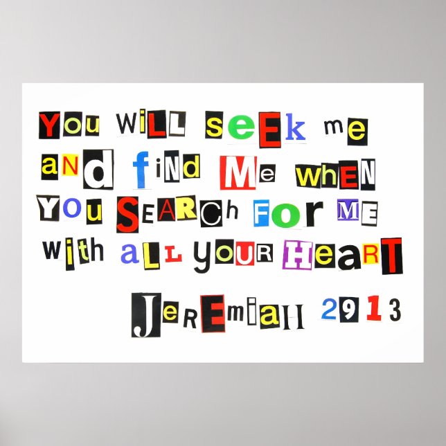 Jeremiah 29:13 Ransom Note poster (Frente)