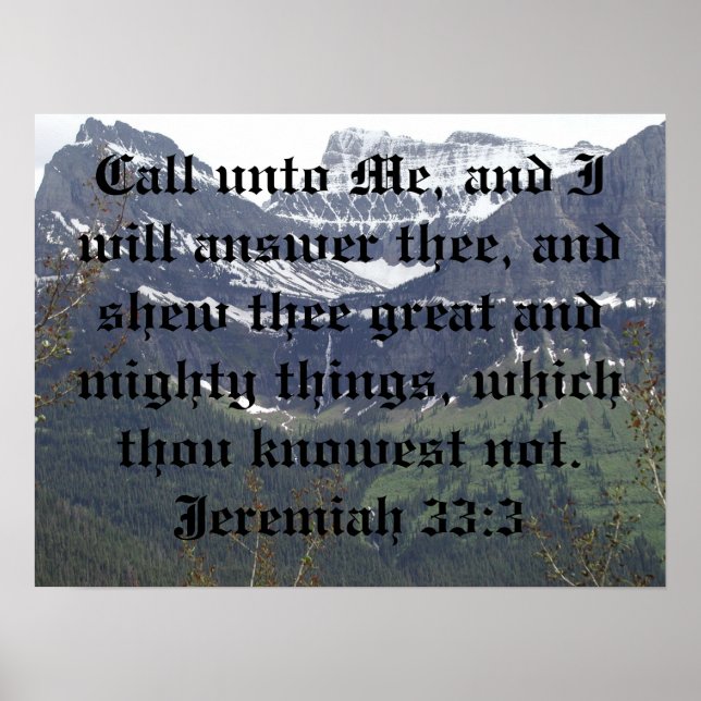 Jeremiah 33:3 poster (Frente)