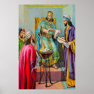 Jeremiah 36 Jehoiakim Queima poster de Palavra de