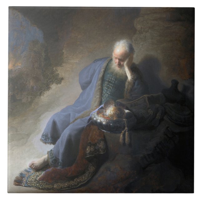 Jeremias lamentando a queda de Jerusalém, Rembrand (Frente)