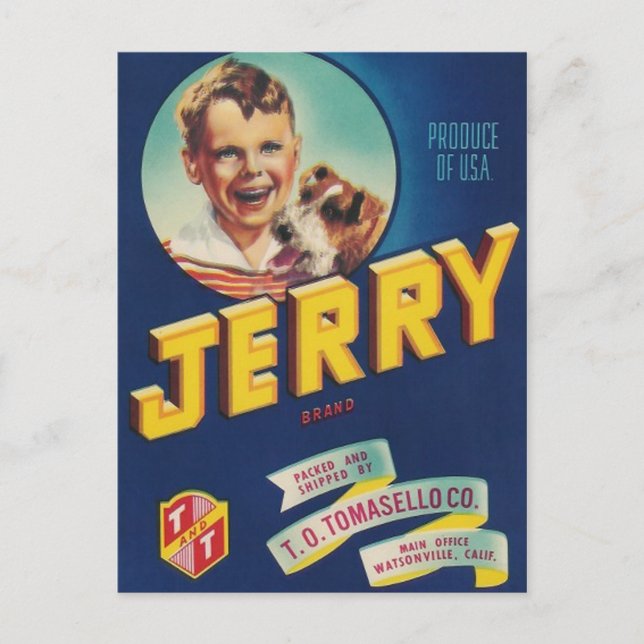 jerry boy e cartão de posto para cães (Frente)