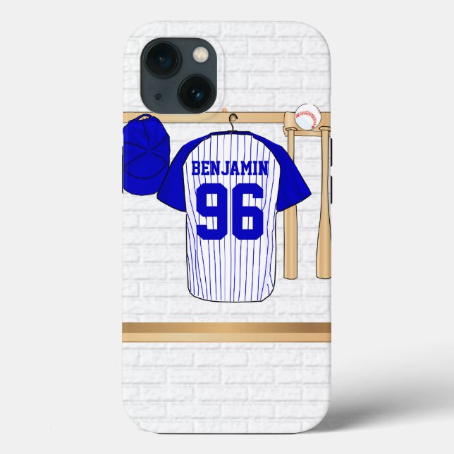 Jersey Azul e Branco Personalizados (Verso)