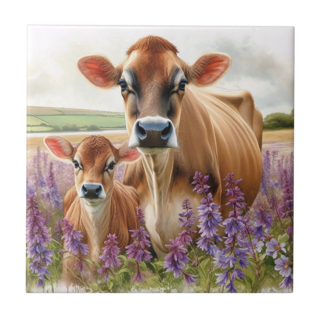 Jersey Cow e Calf Wildflower (Frente)