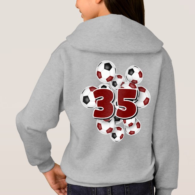 jersey número no grupo de bolas de futebol maron (Verso)