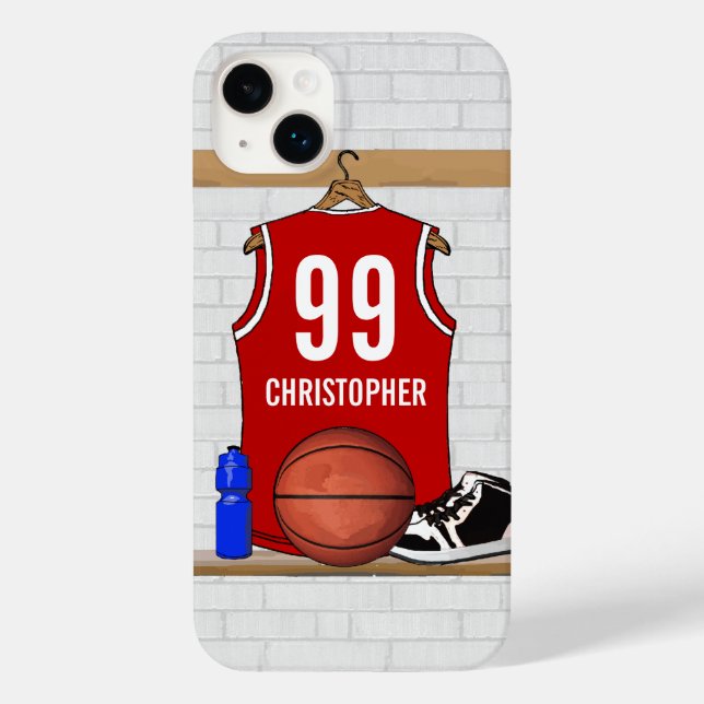 Jersey Red e White Basball Personalizados (Verso)