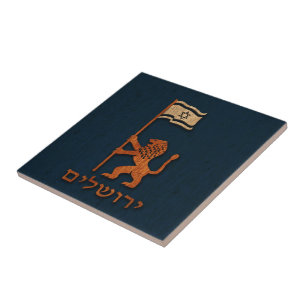 Jerusalem Day Lion com Bandeira