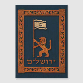 Jerusalem Day Lion com Bandeira