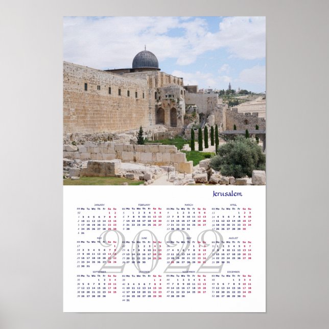 Jerusalém, Israel. Poster do Calendário 2022 (Frente)