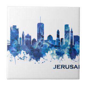 Jerusalém Israel Skyline Azul