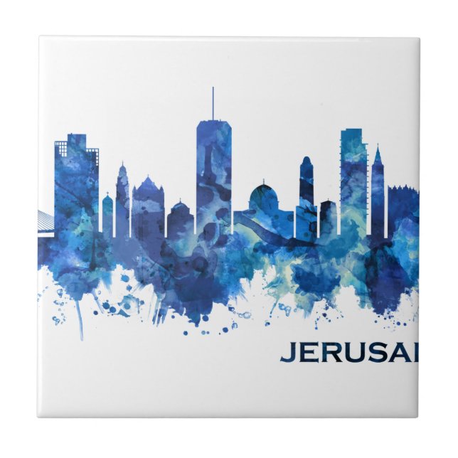 Jerusalém Israel Skyline Azul (Frente)
