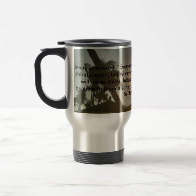 Jesus - água de vida - caneca de viagem para (Esquerda)
