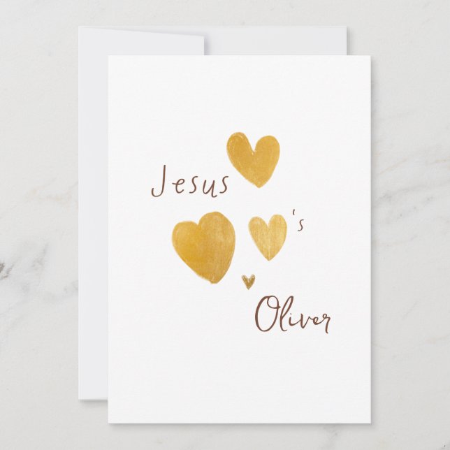 Jesus ama o Anúncio de Convite com Nome Personaliz (Frente)