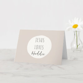 Jesus ama o nome personalizado Cartões de saudação