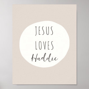 Jesus ama o nome personalizado Poster & Impressões