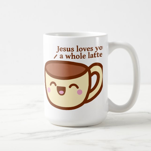 Jesus ama-o uma caneca inteira de Latte (Direita)