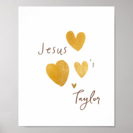 Jesus ama Posters de Impressões de Nome Personaliz