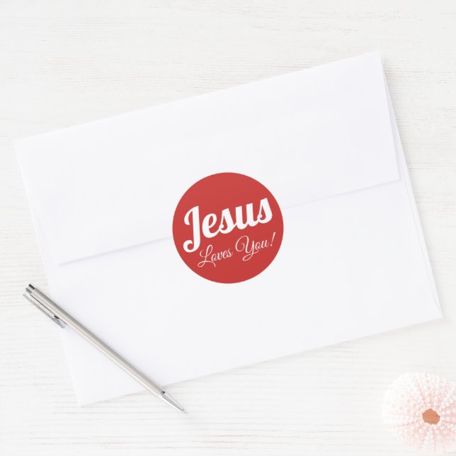 Jesus ama seu clássico adesivo redondo (Envelope)