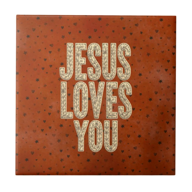 Jesus Ama Você Encorajamento Cristão Rústico (Frente)