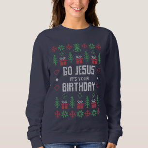 Jesus Aniversário Camisa de suéter feia de Natal