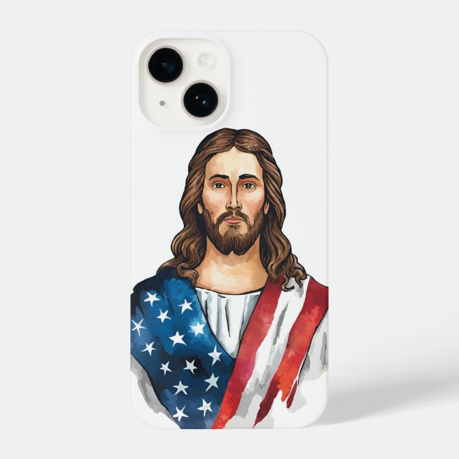 Jesus artístico com bandeira americana (Verso)